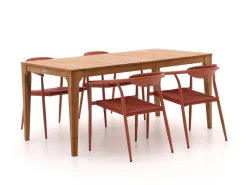 Manifesto Cavone/Bruca 170 cm Gartenmöbel-Set 5-teilig stapelbar