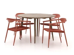 Manifesto Cavone/ROUGH-K ø 115 cm Gartenmöbel-Set 5-teilig stapelbar