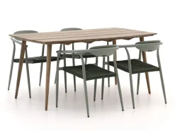 Manifesto Cavone/ROUGH-K 160 cm Gartenmöbel-Set 5-teilig stapelbar