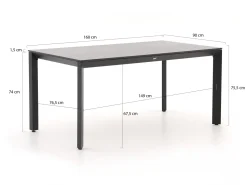 Manifesto Matese/Sestino 160 cm Gartenmöbel-Set 5-Teilig