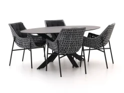 Manifesto Novara/Furato ellips 200 cm Gartenmöbel-Set 5-teilig