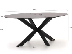 Manifesto Novara/Furato ellips 200 cm Gartenmöbel-Set 5-teilig