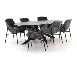 Manifesto Novara/Furato ellips 240 cm Gartenmöbel-Set 7-teilig