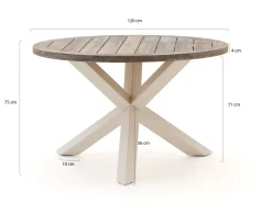Manifesto Novara/ROUGH-Y ø 120 cm Gartenmöbel-Set 5-teilig