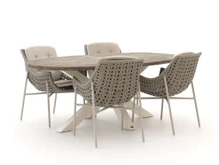 Manifesto Novara/ROUGH-Y Ellips 200 cm Gartenmöbel-Set 5-teilig