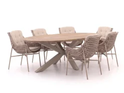 Manifesto Novara/ROUGH-Y Ellips 240 cm Gartenmöbel-Set 7-teilig