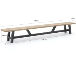Manifesto Rivola/Bresimo 330 cm Gartenmöbel-Set mit Bank 6-teilig