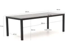 Manifesto Rivola/Fidenza 220cm dining tuinset 7-delig