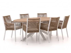 Manifesto Rivola/Fidenza 220 cm oval Gartenmöbel-Set 7-teilig