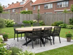 Manifesto Rivola/ROUGH-Y Ellips 200cm dining tuinset 7-delig