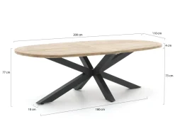 Manifesto Rivola/ROUGH-Y Ellips 200cm dining tuinset 7-delig