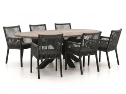 Manifesto Rivola/ROUGH-Y Ellips 240cm dining tuinset 7-delig