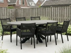Manifesto Rivola/ROUGH-Y Ellips 240cm dining tuinset 7-delig
