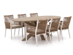 Manifesto Rivola/ROUGH-Y Ellips 200 cm Gartenmöbel-Set 7-teilig