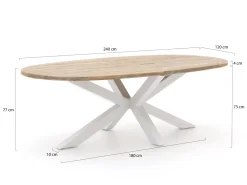 Manifesto Rivola/ROUGH-Y Ellipse 240 cm Gartenmöbel-Set 7-teilig