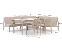 Manifesto San Teodoro/Sestino 160 cm Dining Ecklounge-Set 7-teilig
