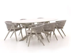 Manifesto Valsecca/Furato ellips 240 cm Gartenmöbel-Set 7-teilig
