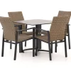 Manifesto Villongo/Canzo 80 cm Gartenmöbel-Set 5-teilig Stapelbar inklapbaar
