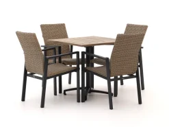Manifesto Villongo/Canzo 80 cm Gartenmöbel-Set 5-teilig Stapelbar inklapbaar