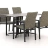 Manifesto Villongo/Canzo 140 cm Gartenmöbel-Set 5-teilig stapelbar klappbar