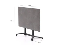 Manifesto Villongo/Canzo 140 cm Gartenmöbel-Set 5-teilig stapelbar klappbar