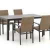 Manifesto Villongo/Menzano 160 cm Gartenmöbel-Set 5-teilig stapelbar