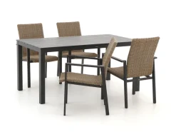 Manifesto Villongo/Menzano 160 cm Gartenmöbel-Set 5-teilig stapelbar