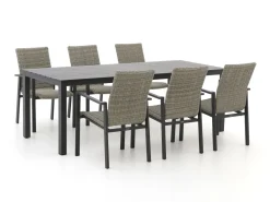Manifesto Villongo/Menzano 220 cm Gartenmöbel-Set 7-teilig stapelbar