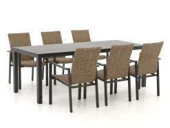 Manifesto Villongo/Menzano 220 cm Gartenmöbel-Set 7-teilig stapelbar