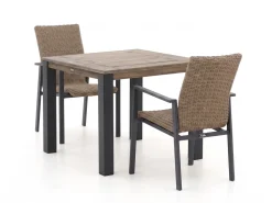 Manifesto Villongo/ROUGH-S 90 cm Gartenmöbel-Set 3-teilig stapelbar