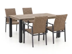 Manifesto Villongo/ROUGH-S 160 cm Gartenmöbel-Set 5-teilig stapelbar