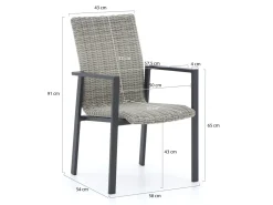 Manifesto Villongo/Sestino 160 cm Gartenmöbel-Set 5-teilig stapelbar