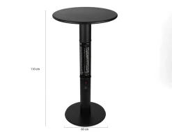 Monti HeatLine Vibe Bartisch mit Heizstrahler 1500 W ø 60 cm (h: 110 cm)