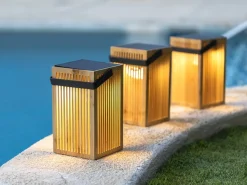 New Garden Okinawa Solar-Laterne aufladbar dimmbar 14,5x14,5x24 cm