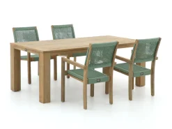 ROUGH Batang/ROUGH-X 200 cm Gartenmöbel-Set 5-teilig stapelbar