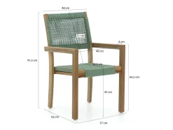 ROUGH Batang/ROUGH-X 200 cm Gartenmöbel-Set 5-teilig stapelbar