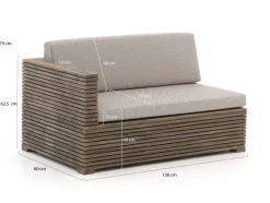 ROUGH-C Chaiselongue Lounge-Set 3-teilig