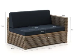 ROUGH-C Chaiselongue Lounge-Set 3-teilig