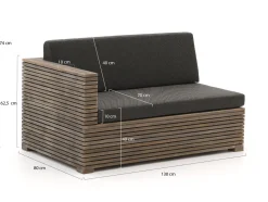 ROUGH-C Chaiselongue Lounge-Set 3-teilig