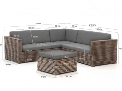 ROUGH-C Ecklounge-Set 4-teilig 5-Sitzer