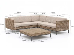 ROUGH-D Ecklounge-Set 4-teilig 5-Sitzer