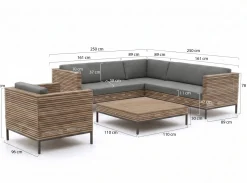 ROUGH-D Ecklounge-Set 5-teilig 6-Sitzer