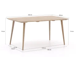 ROUGH-K Gartentisch 160x90x75 cm