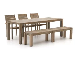 ROUGH-S 220 cm Gartenmöbel-Set mit Bank 5-teilig stapelbar