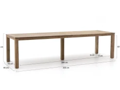 ROUGH-S 300 cm Gartenmöbel-Set 9-teilig stapelbar