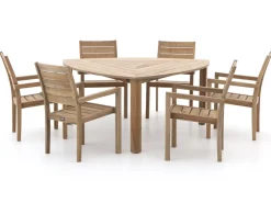 ROUGH-S 170 cm Gartenmöbel-Set 7-teilig stapelbar