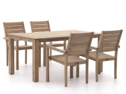 ROUGH-S Gartenmöbel-Set 160 cm 5-teilig stapelbar