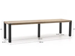 ROUGH-S Gartentisch 300x90x76 cm