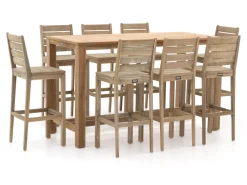ROUGH-S/ROUGH-X 180 cm Gartenbar-Set 9-teilig