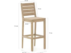 ROUGH-S/ROUGH-X 135 cm Gartenbar-Set 5-teilig